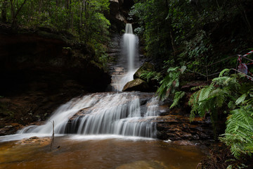 Bautiful waterfalll and rock pools of Blue Mountains