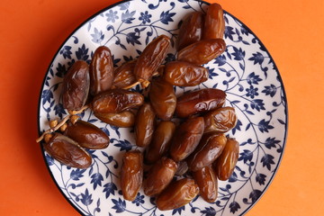 Moroccan dates in color background