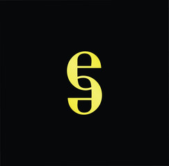 Outstanding professional elegant trendy awesome artistic black and gold color S SE ES initial based Alphabet icon logo.