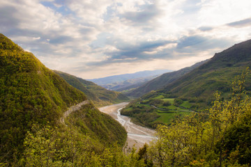 landscape of creek and valley