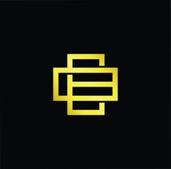Outstanding professional elegant trendy awesome artistic black and gold color CB BC EB BE initial based Alphabet icon logo.