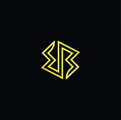 Outstanding professional elegant trendy awesome artistic black and gold color EB BE initial based Alphabet icon logo.