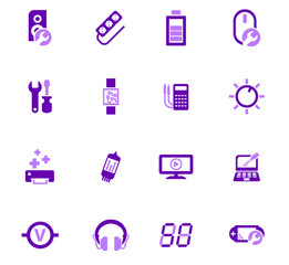Electronic repair icons set