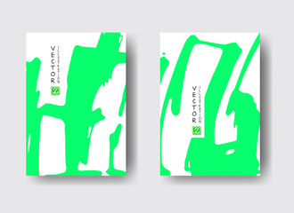 Cool vector bright poster set with abstract colorful elements.