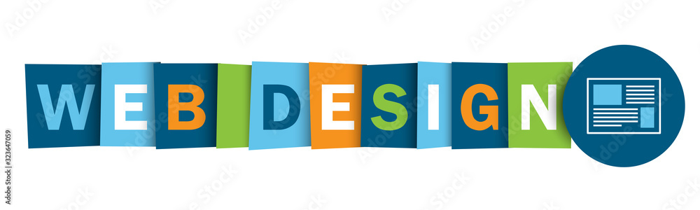 Poster web design colorful vector typography banner with layout symbol