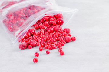 Frozen berries on white background
