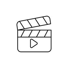 Clapperboard, film icon. Simple line, outline vector elements of cinematography icons for ui and ux, website or mobile application
