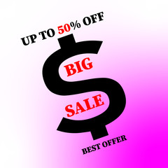 Sale banner template design, Big sale special offer. Vector illustration.