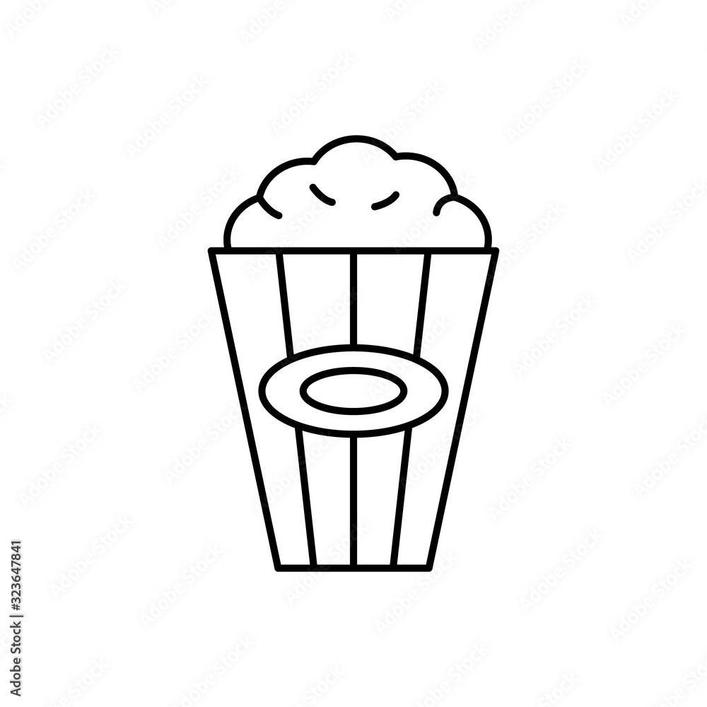 Poster popcorn, food icon. simple line, outline vector elements of cinematography icons for ui and ux, webs