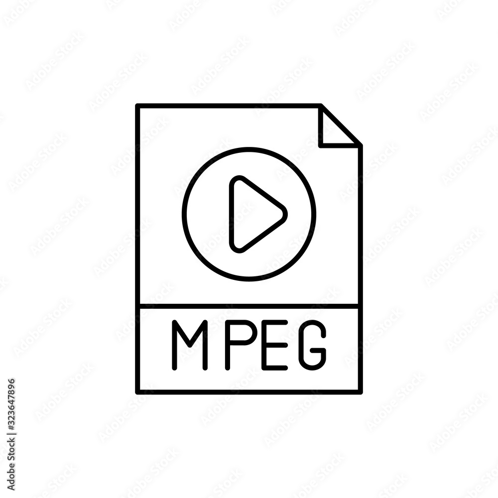 Poster mpeg, archive, player icon. simple line, outline vector elements of cinematography icons for ui and 