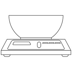 black and white kitchen libra flat vector icon