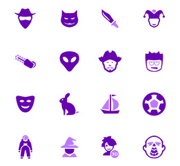 Genres of cinema icons set