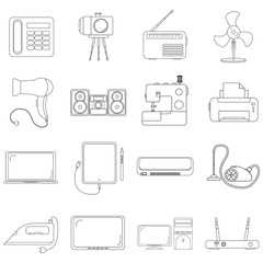 set of vector flat icons home appliances