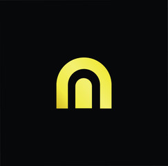 Outstanding professional elegant trendy awesome artistic black and gold color N NN initial based Alphabet icon logo.