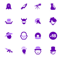 Genres of cinema icons set