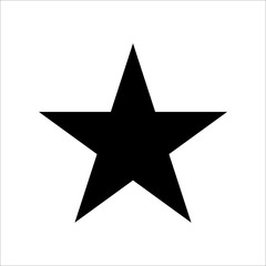 Star icon in a flat design. Black star icon on a white background. Vector illustration.