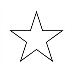 Star icon in a flat design. Black star icon on a white background. Vector illustration.