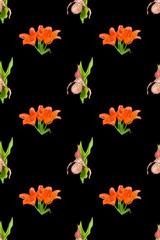 Wild flowers. Seamless pattern.