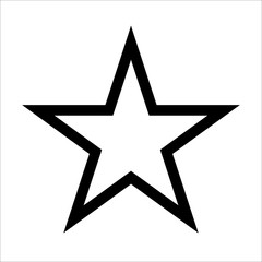 Fototapeta premium Star icon in a flat design. Black star icon on a white background. Vector illustration.