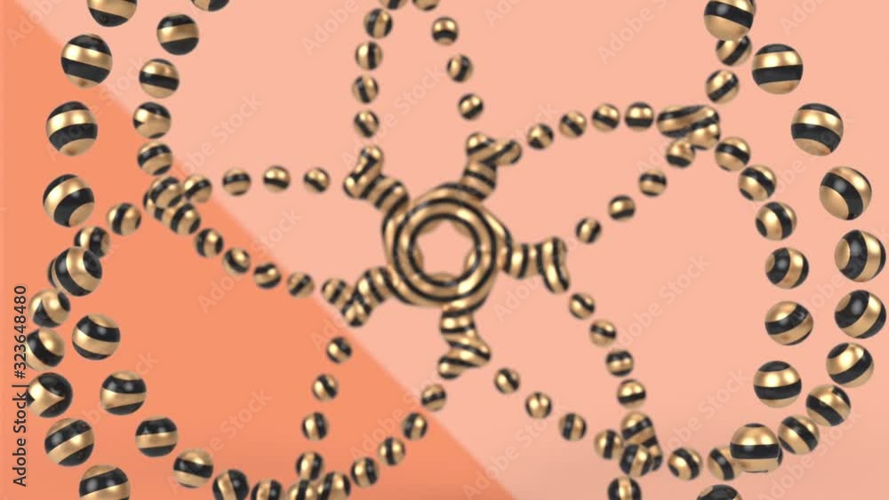 Aufkleber kaleidoscopic geometric abstract mandala. looping 3d render animation background