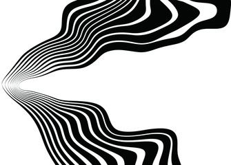 Black and white vector waves. For covers, business cards, banners, prints on clothes, wall decor, posters, canvases, sites, videos. Modern vector background