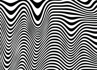  Black and white wavy lines. For covers, business cards, banners, prints on clothes, wall decor, posters, canvases, websites, video clips. Modern vector background