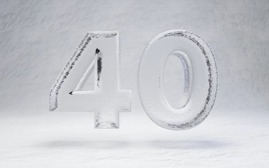 Ice number 40 on snow background.