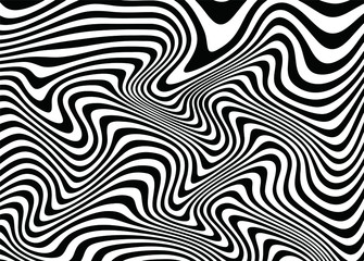 Black and white vector waves. For covers, business cards, banners, prints on clothes, wall decor, posters, canvases, websites, video clips. Modern vector background