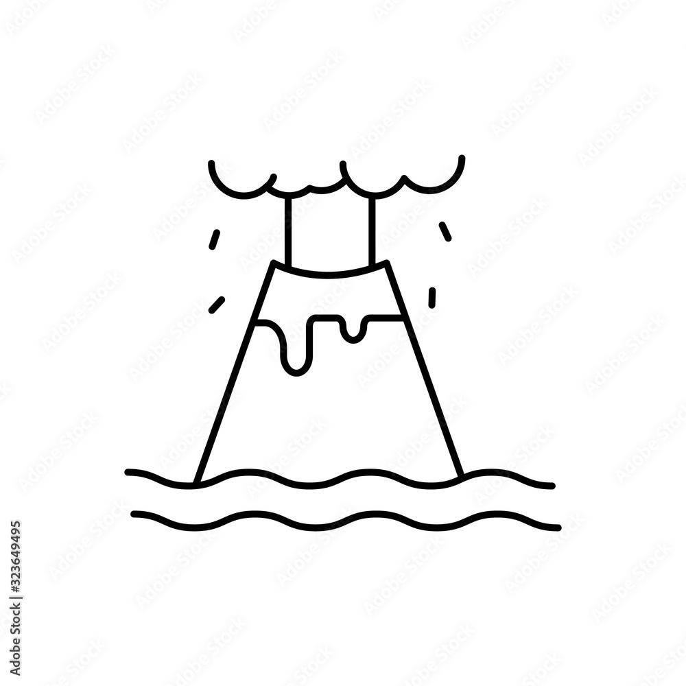 Poster eruption, volcano icon. simple line, outline vector elements of natural disasters icons for ui and u