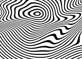 Modern black and white abstract pattern of twisted lines. For covers, business cards, banners, prints on clothing, wall decorations, posters, sites. Vector illustration