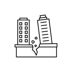 Building, earthquake icon. Simple line, outline vector elements of natural disasters icons for ui and ux, website or mobile application