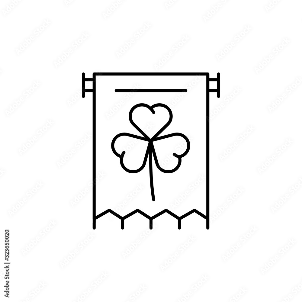 Poster clover, banner icon. simple line, outline vector elements of patrick's day icons for ui and ux, webs