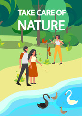 People feeding bird and animal in tha park