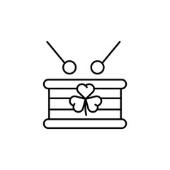 Drum, clover, instrument icon. Simple line, outline vector elements of Patrick's day icons for ui and ux, website or mobile application