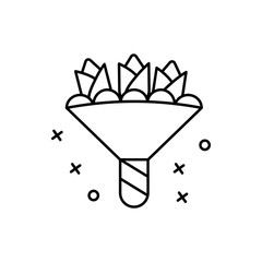 Flowers, bouquet gift icon. Simple line, outline vector elements of women day icons for ui and ux, website or mobile application