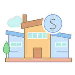 Fototapeta premium House price sign icon. Simple line, outline vector elements of color real estate market icons for ui and ux, website or mobile application