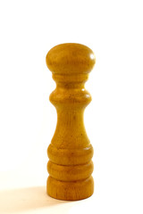 wooden salt shaker on a white background