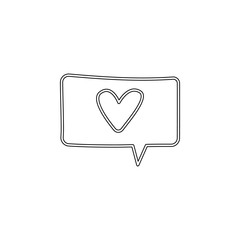 Valentine's Day, chat icon. Simple thin line, outline vector of valentine's day icons for ui and ux, website or mobile application