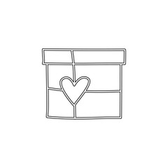 Valentine's Day, gift icon. Simple thin line, outline vector of valentine's day icons for ui and ux, website or mobile application