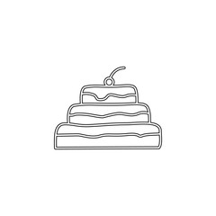 Valentine's Day, cake icon. Simple thin line, outline vector of valentine's day icons for ui and ux, website or mobile application