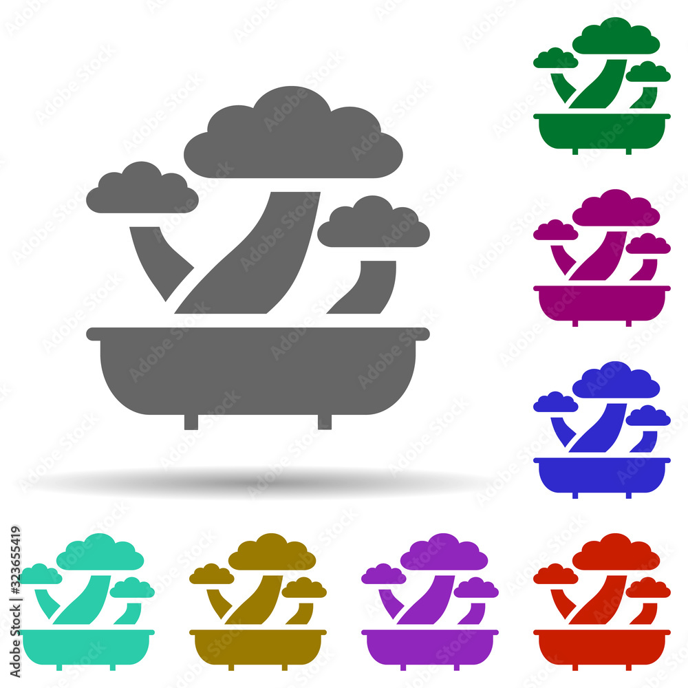 Poster bonsai in multi color style icon. simple glyph, flat vector of world religiosity icons for ui and ux