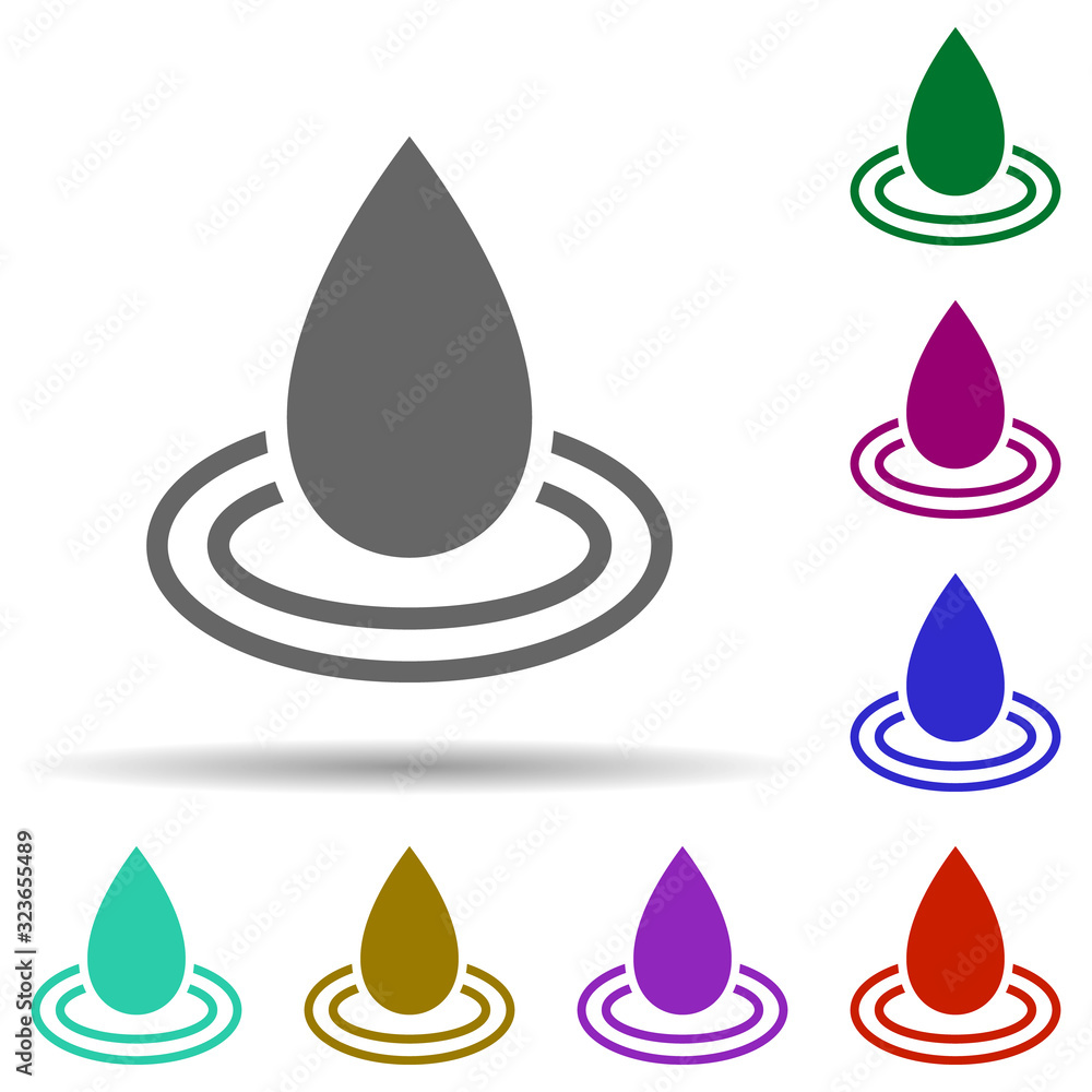 Poster water in multi color style icon. simple glyph, flat vector of world religiosity icons for ui and ux,