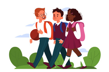 School boy schedule concept. Little children at school.