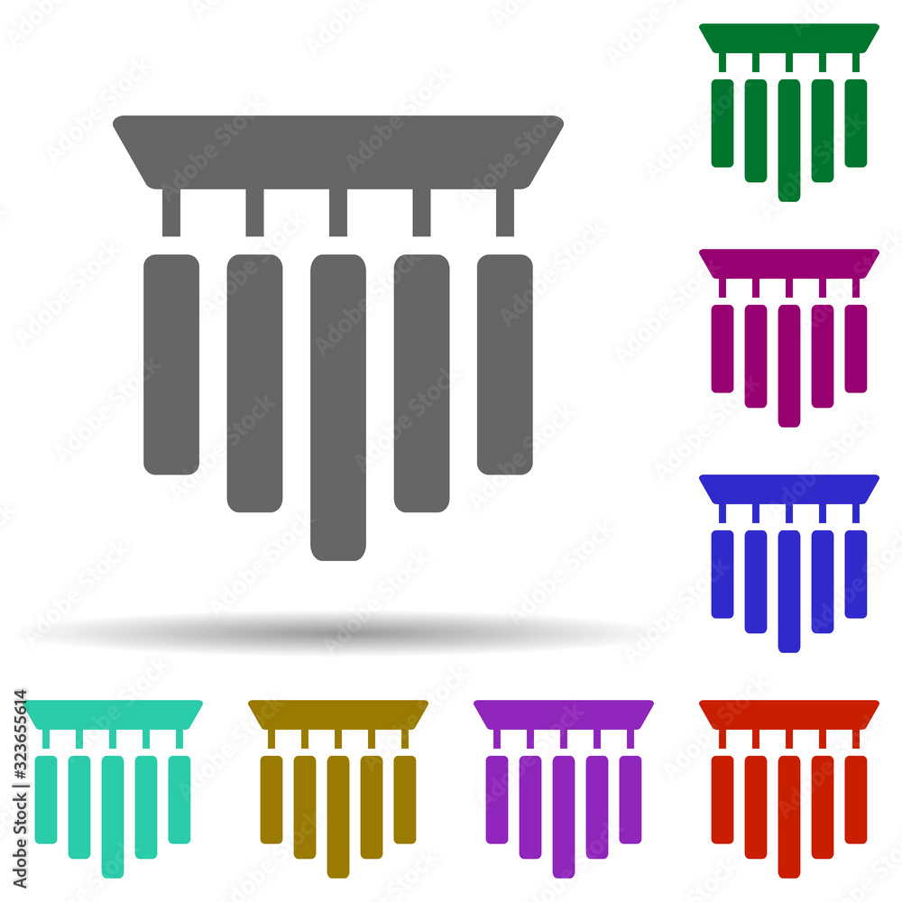 Poster chime in multi color style icon. simple glyph, flat vector of world religiosity icons for ui and ux,