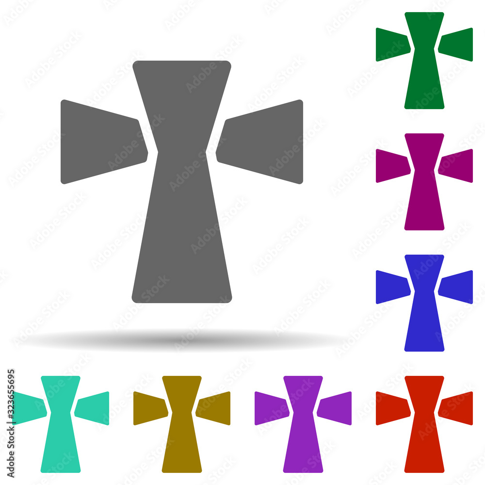Poster cross in multi color style icon. simple glyph, flat vector of world religiosity icons for ui and ux,