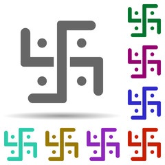 Jainism in multi color style icon. Simple glyph, flat vector of world religiosity icons for ui and ux, website or mobile application
