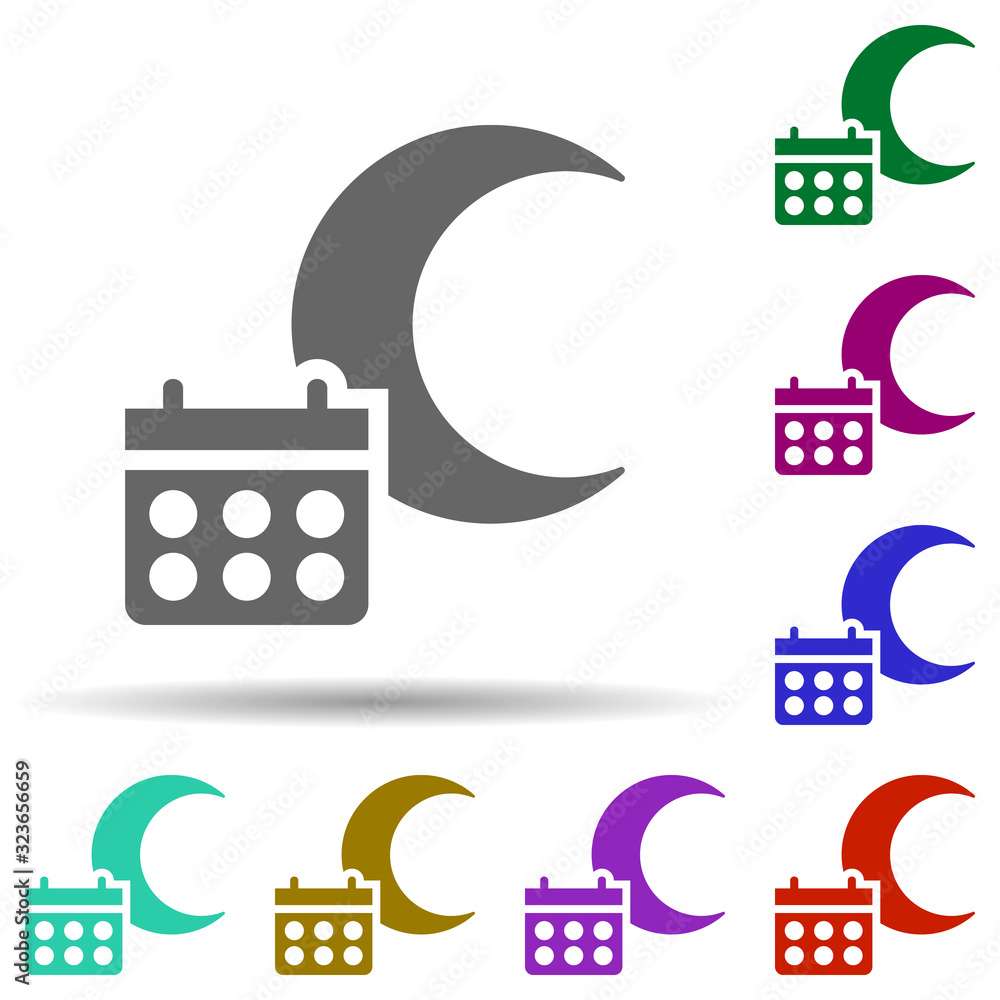 Poster ramadan in multi color style icon. simple glyph, flat vector of world religiosity icons for ui and u
