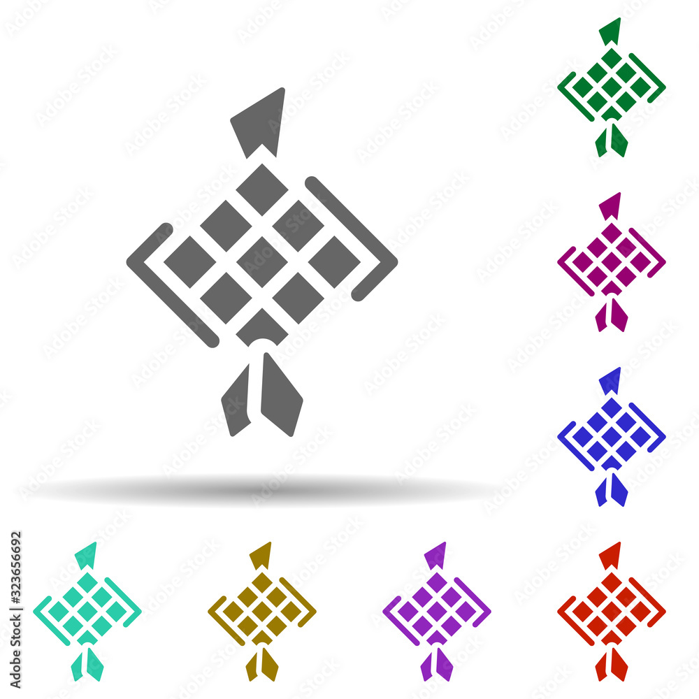 Poster diamond in multi color style icon. simple glyph, flat vector of world religiosity icons for ui and u
