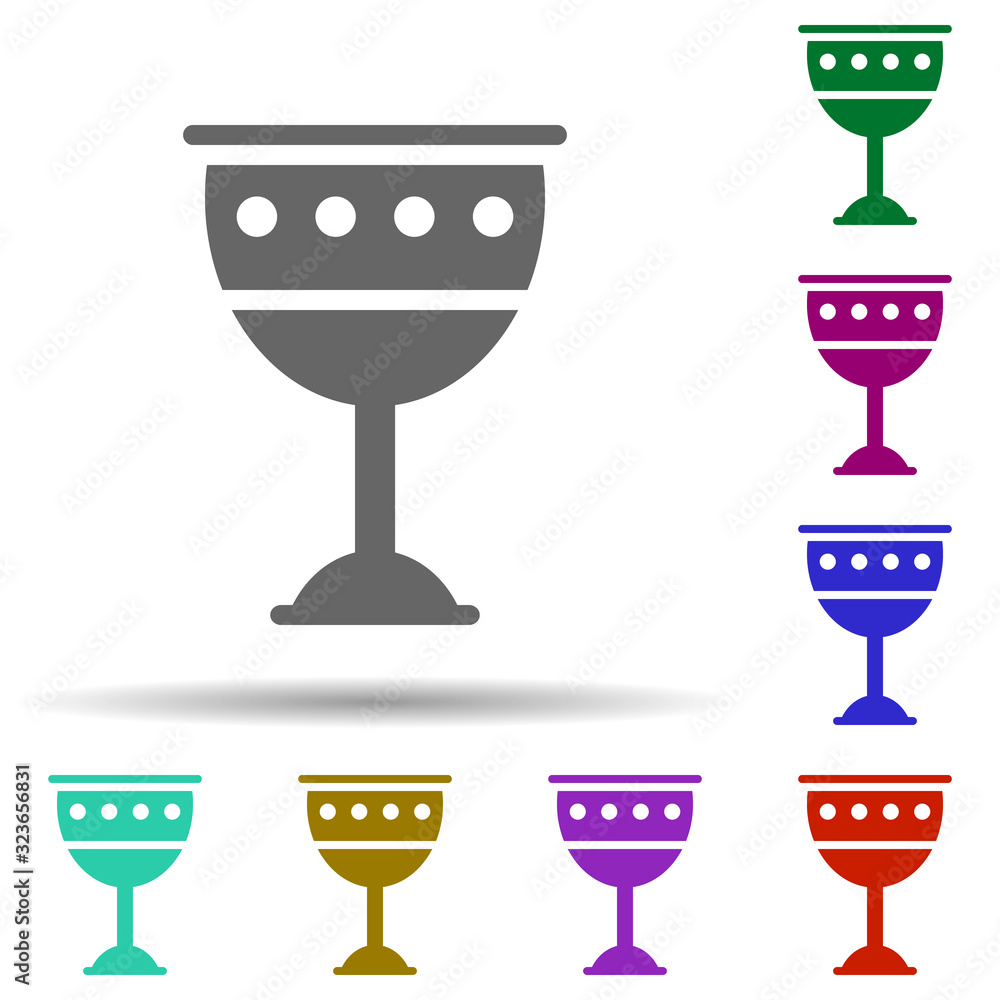 Poster goblet in multi color style icon. simple glyph, flat vector of world religiosity icons for ui and ux