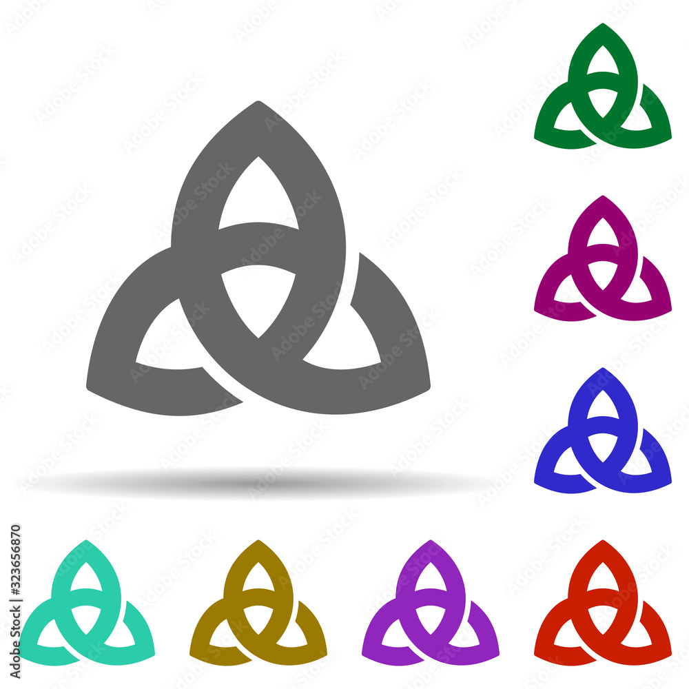 Poster paganism in multi color style icon. simple glyph, flat vector of world religiosity icons for ui and 
